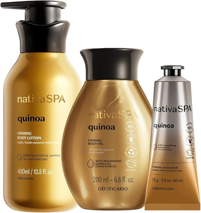 Nativa SPA Quinoa Trio Bundle: Loción Corporal Hidratante (13.5 Oz), Aceite Corporal (6.8 Oz) y ... | Amazon (US)