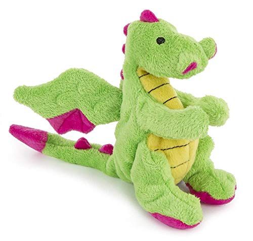 goDog Dragons with Chew Guard Technology Plush Squeaker Dog Toy, Bright Green and Pink, Small (70640 | Amazon (US)