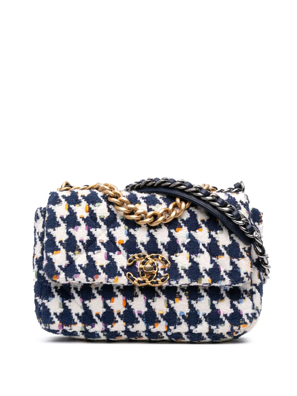 2021 Medium Houndstooth Tweed 19 Flap satchel | Farfetch Global