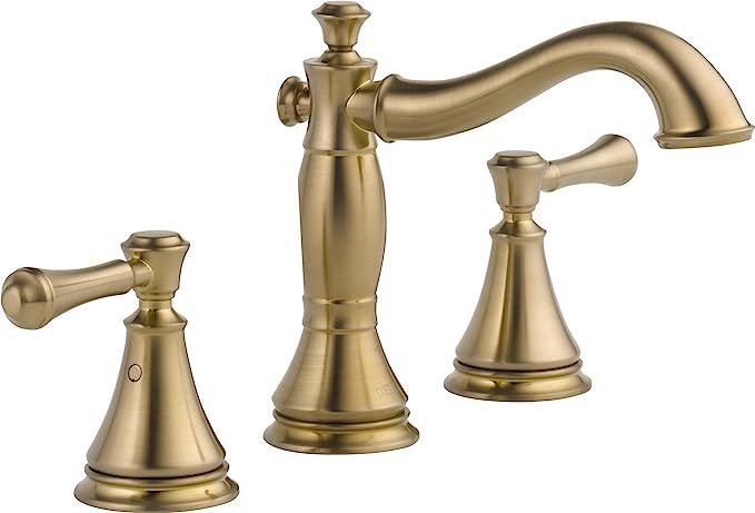 Delta Faucet Cassidy Widespread Bathroom Faucet 3 Hole, Gold Bathroom Faucet, Bathroom Sink Fauce... | Amazon (US)