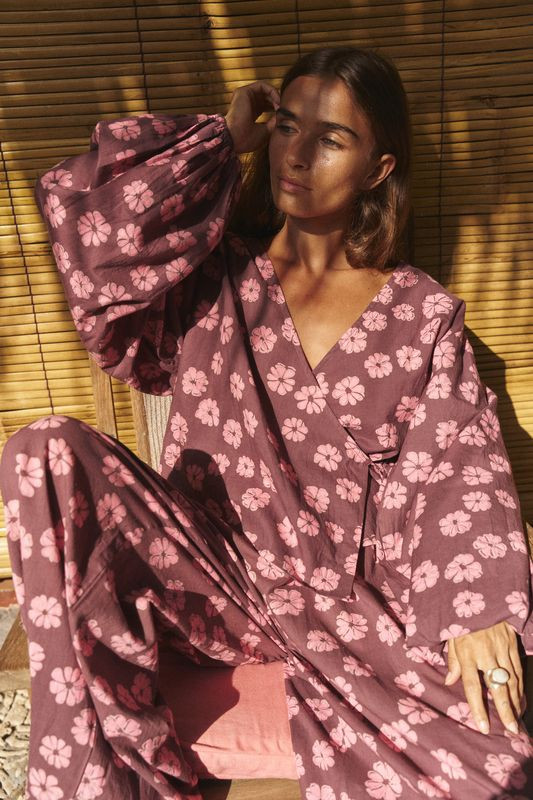 Eesha Wrap Top ~ Pink Cosmos | Daughters of India