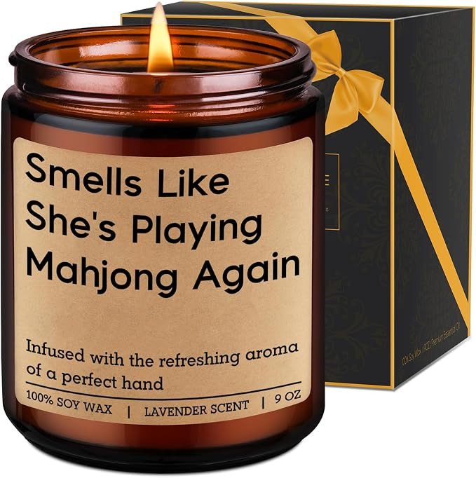 LEADO Funny Playing Mahjong Candle, Mahjong Gifts for Women - Mah Jongg Accessories, Gifts for Ma... | Amazon (US)