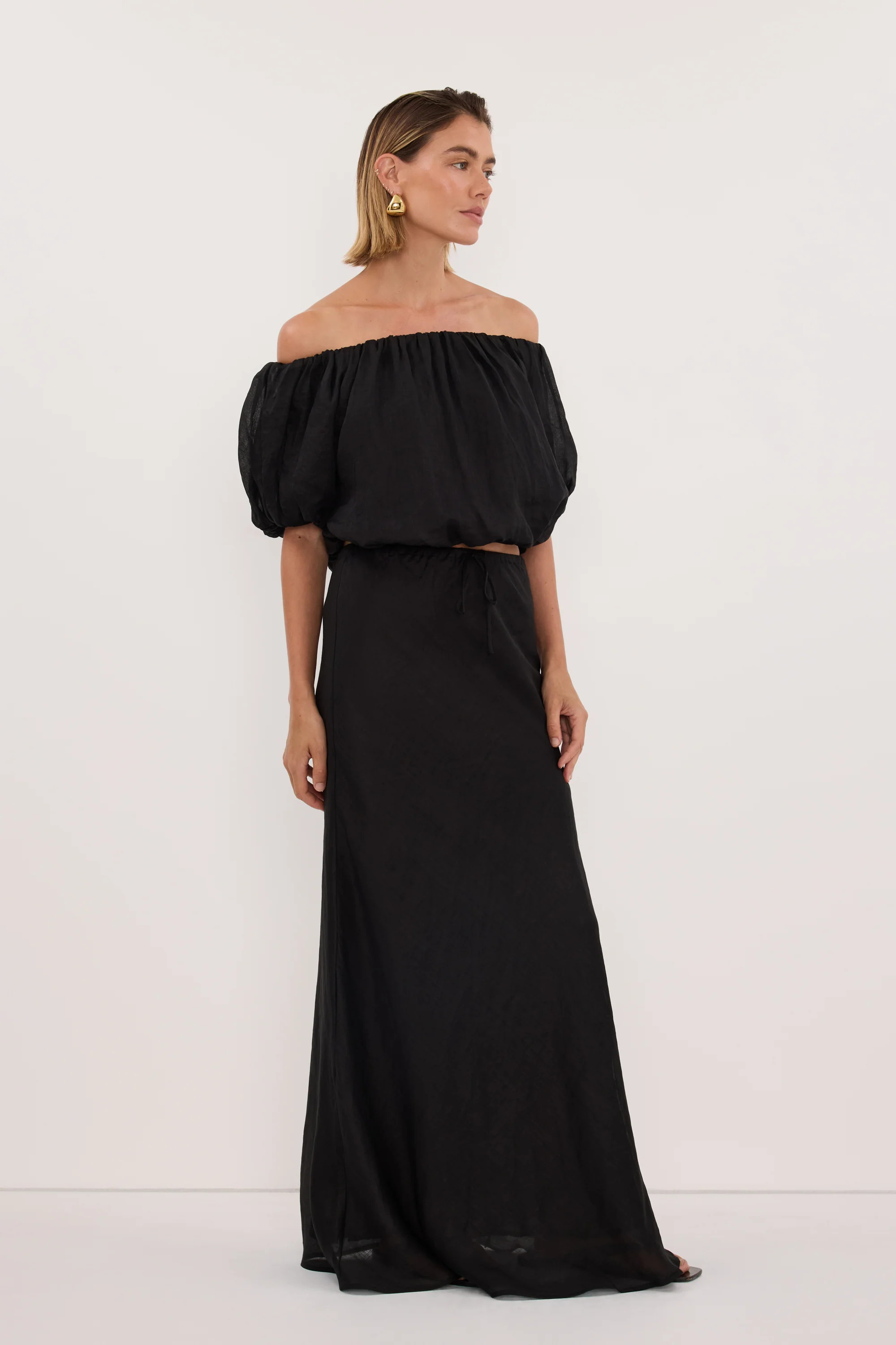 MAISON BLACK RAMIE BIAS SKIRT | DISSH