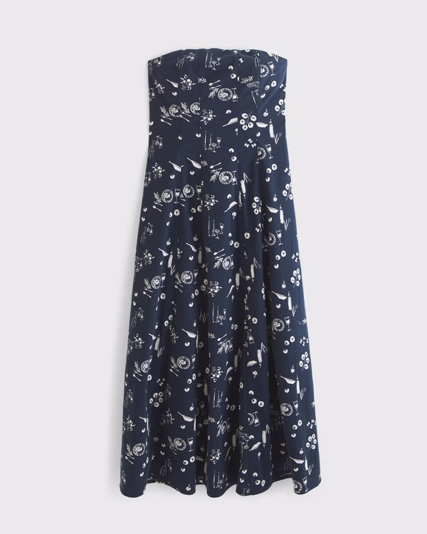 The A&F Mila Strapless Midi Dress | Abercrombie & Fitch (US)