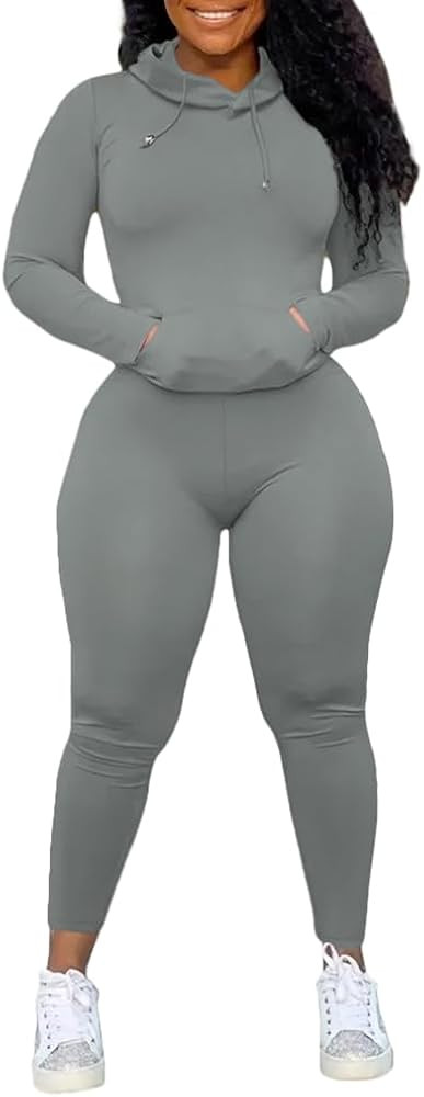 Nimsruc 2 Piece Outfits For Women Sweatsuits Sets Hooded Tracksuit Long Sleeve Pullover Jogger Sw... | Amazon (US)