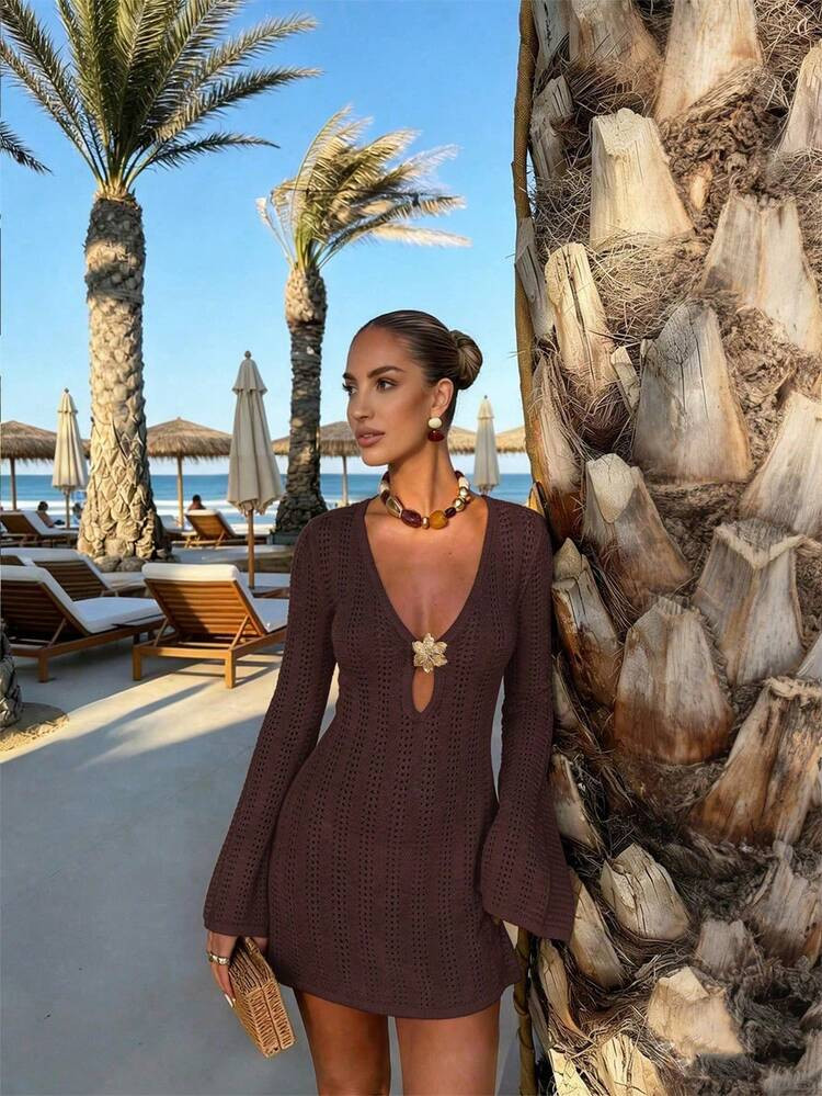 FOR BEAUTY Nuevo vestido de punto para mujer, estilo casual de vacaciones de verano, adecuado par... | SHEIN