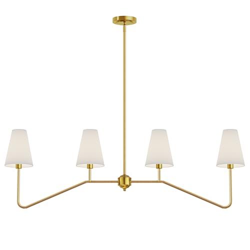 Electro bp;47" W 4-Light Linear Kitchen Island Lighting Fixture Classic Chandeliers Polished Gold... | Amazon (US)