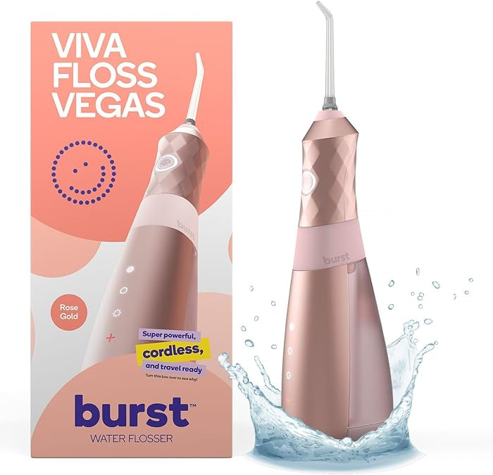 Burst Electric Water Flosser for Teeth Cleaning (3 Modes/Rose Gold) | Cordless | Plaque Removal B... | Amazon (US)