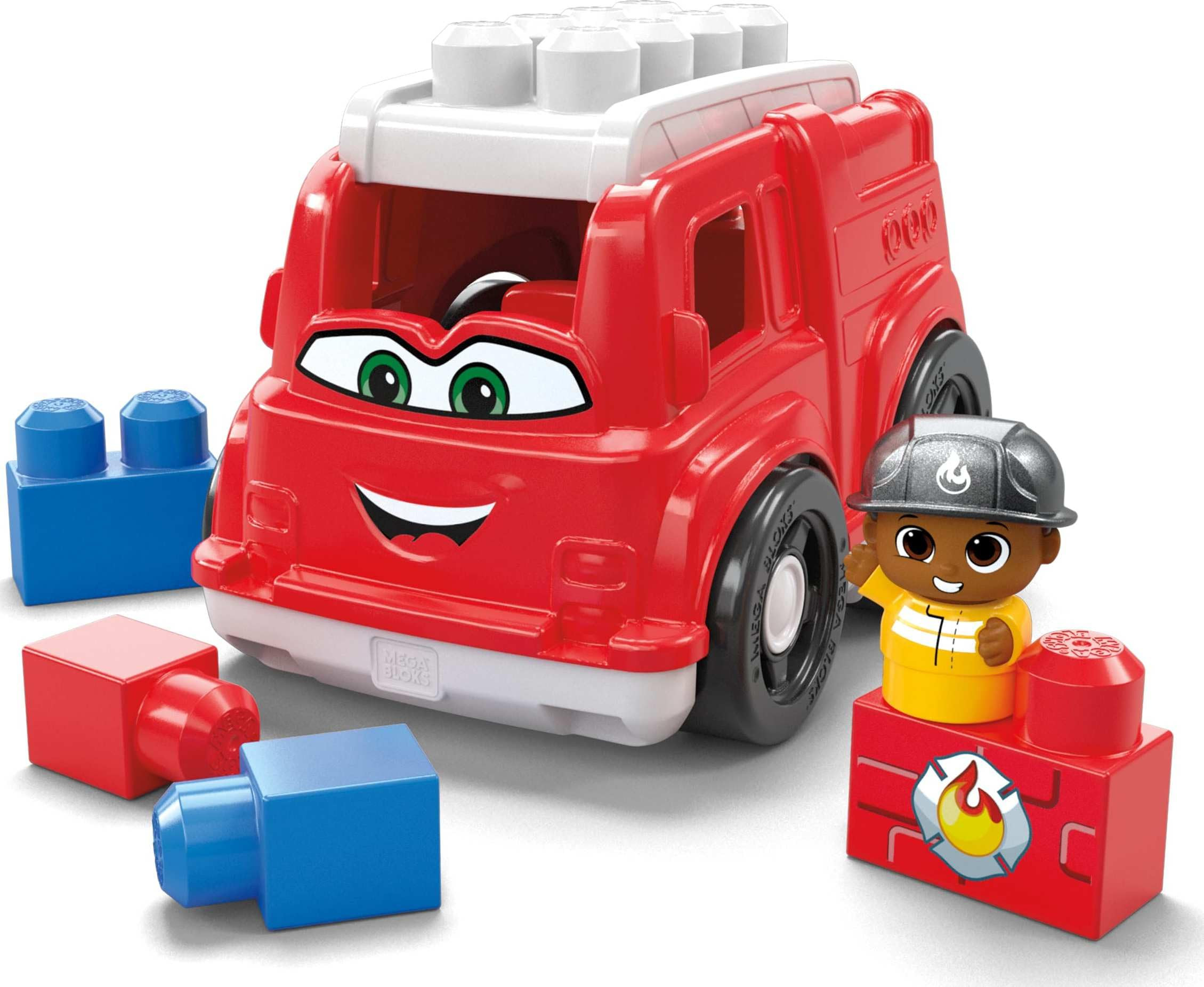 MEGA BLOKS First Builders Toddler Building Blocks Toy Set, Freddy Firetruck with 6 Pieces and Sto... | Amazon (US)