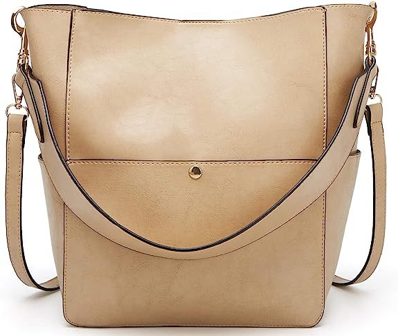 Molodo Womens Handbag, Pu Leather Bucket Tote Purse And Handbags Medium Satchel Hobo Purse Design... | Amazon (US)
