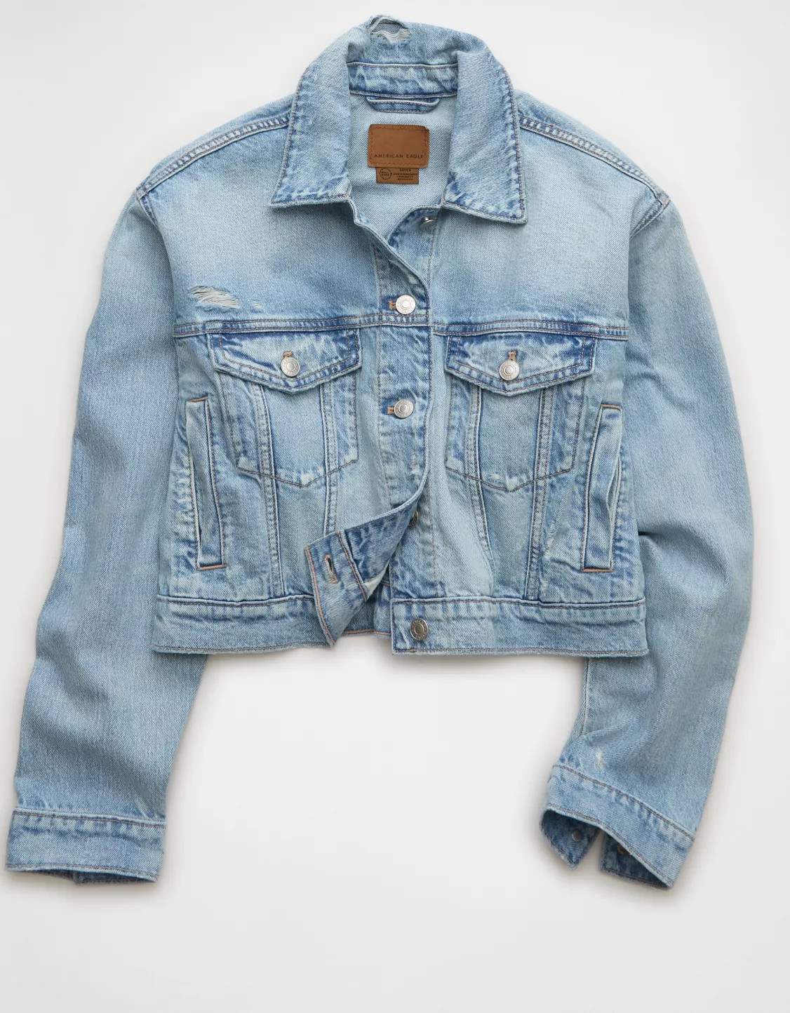 AE Cropped Denim Jacket | American Eagle Outfitters (US & CA)