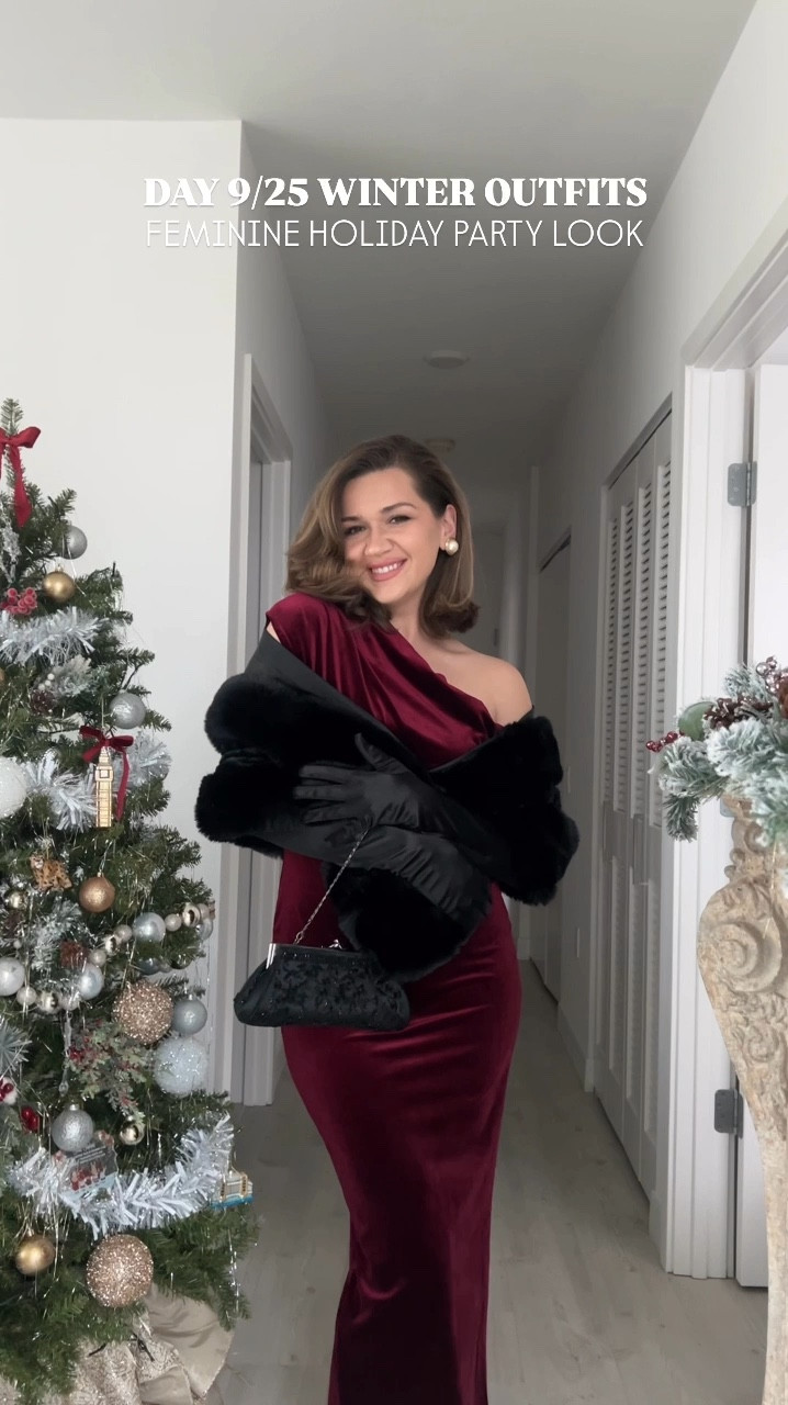 🥀🎞️ | 9/25 of the Winter Outfit Advent Calendar 

I am in LOVE with this dress! Wearing a Small, true to size and so comfortable. And you know I had to glam it all up Old Hollywood Style. 

Holiday outfit holiday style holiday look timeless elegance office party work party 

#LTKSeasonal #LTKWorkwear #LTKHoliday