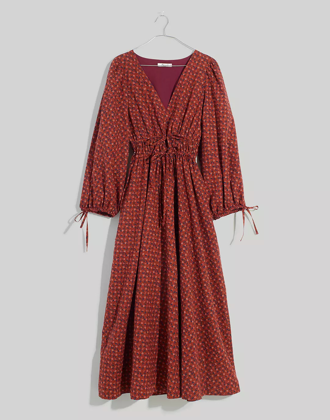 Sophia Tie-Front Midi Dress in Teaberry Floral | Madewell