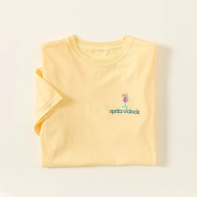 Happy Hour Embroidered Tee | UncommonGoods
