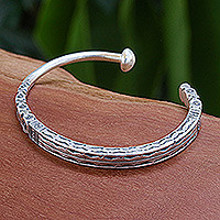 Silver cuff bracelet, 'Legacy & Luxury' | NOVICA