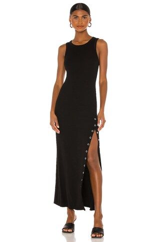 LA Made Cabana Side Snap Maxi Dress in Black from Revolve.com | Revolve Clothing (Global)