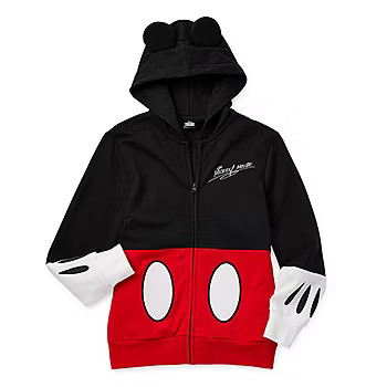 Disney Collection Little & Big Boys Embroidered Mickey Mouse Fleece Zipper Cosplay Hoodie | JCPenney