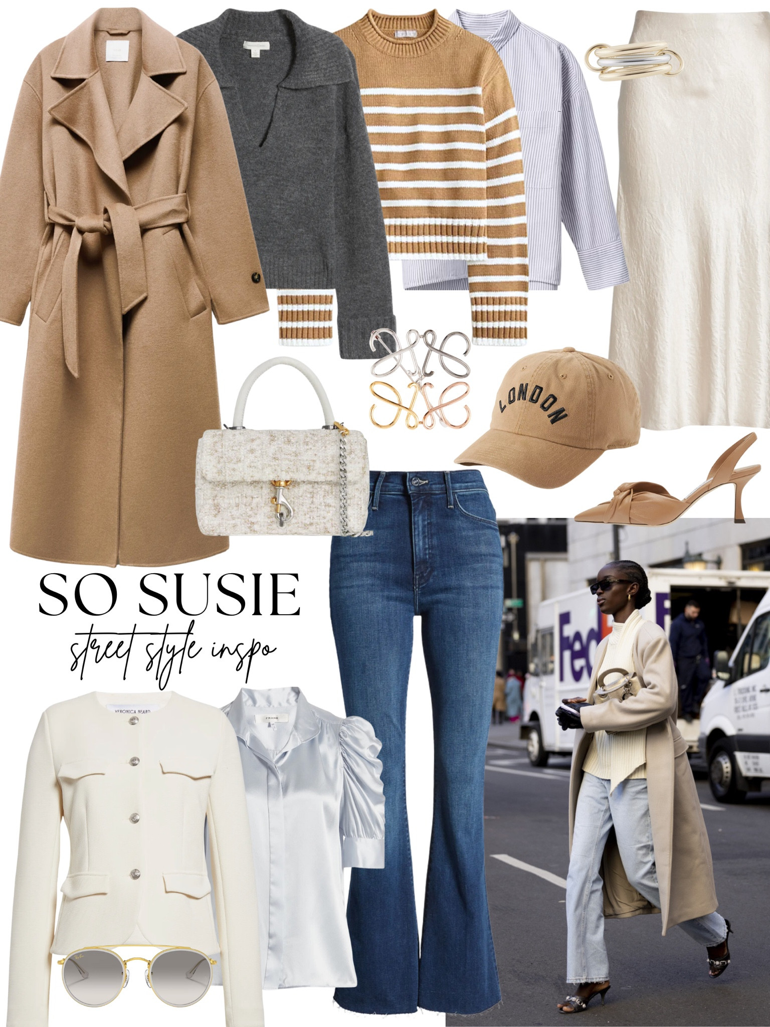 STREET STYLE INSPO!

Today’s inspo comes from one of my favorite color palettes 


Right now, we’re seeing pretty light blues, creams, and camels in stores

The color camel is rich and will elevate all your winter outfits

It’s also the time of year when we see soft ivory and ecru, so everyone should pick up a piece or two!

Try mixed metal tones on jewelry or handbags, this Loewe brooch caught my eye and there are so many ways you can wear it!

#elegantwinteroutfits #winterfashion #longcoatoutfit

#LTKover40 #LTKworkwear #LTKstyletip