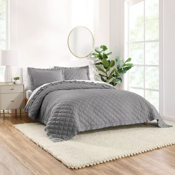 Gap Home Washed Frayed Edge Organic Cotton Quilt, Full/Queen, Gray | Walmart (US)