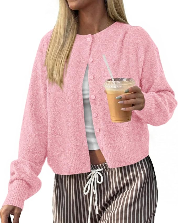 KIRUNDO Cardigan Sweaters for Women 2026 Fall Long Sleeve Lightweight Knit | Amazon (US)