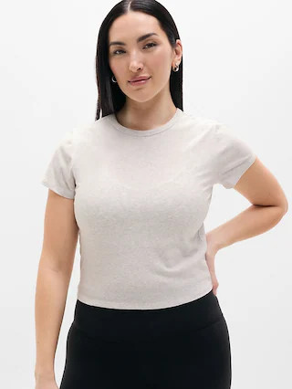 Signature Rib Crop Tee | Athleta Canada