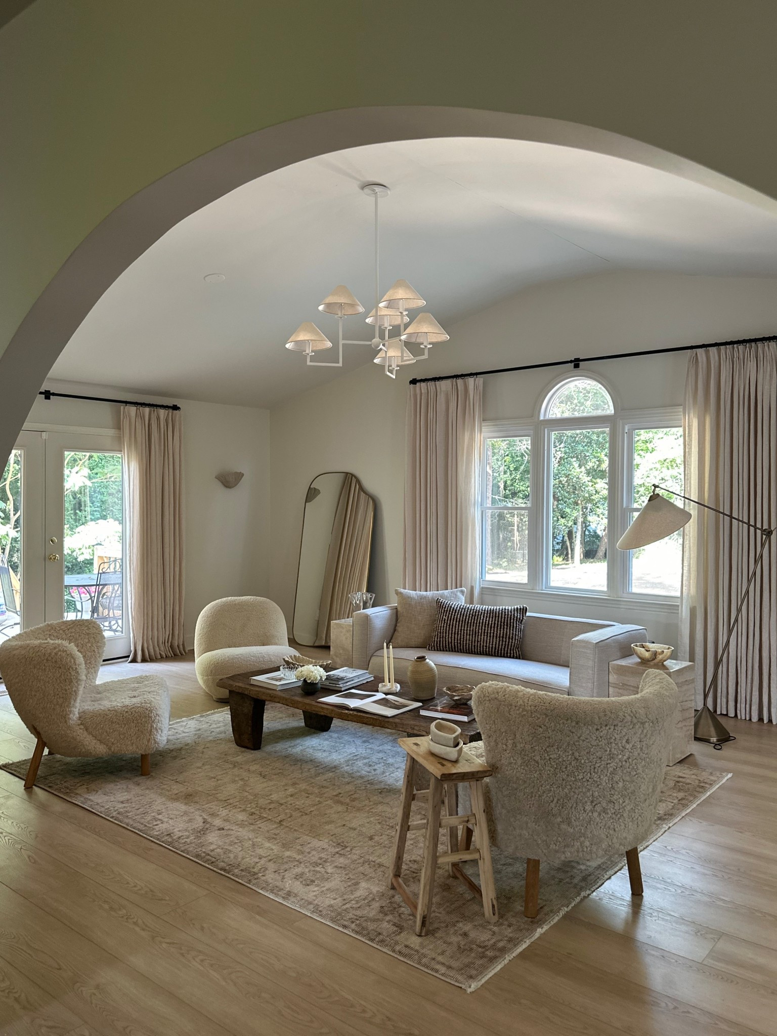 Our living room feels complete!! 
Chandelier 
Sofa 
Accent chairs
Floor lamp
Curtains 
Curtain rod
Sconces 


#LTKHome #LTKSaleAlert #LTKSeasonal