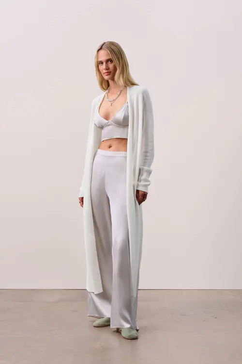 NAKED CASHMERE Longline Cardigan in Ecru at Nordstrom, Size Medium | Nordstrom
