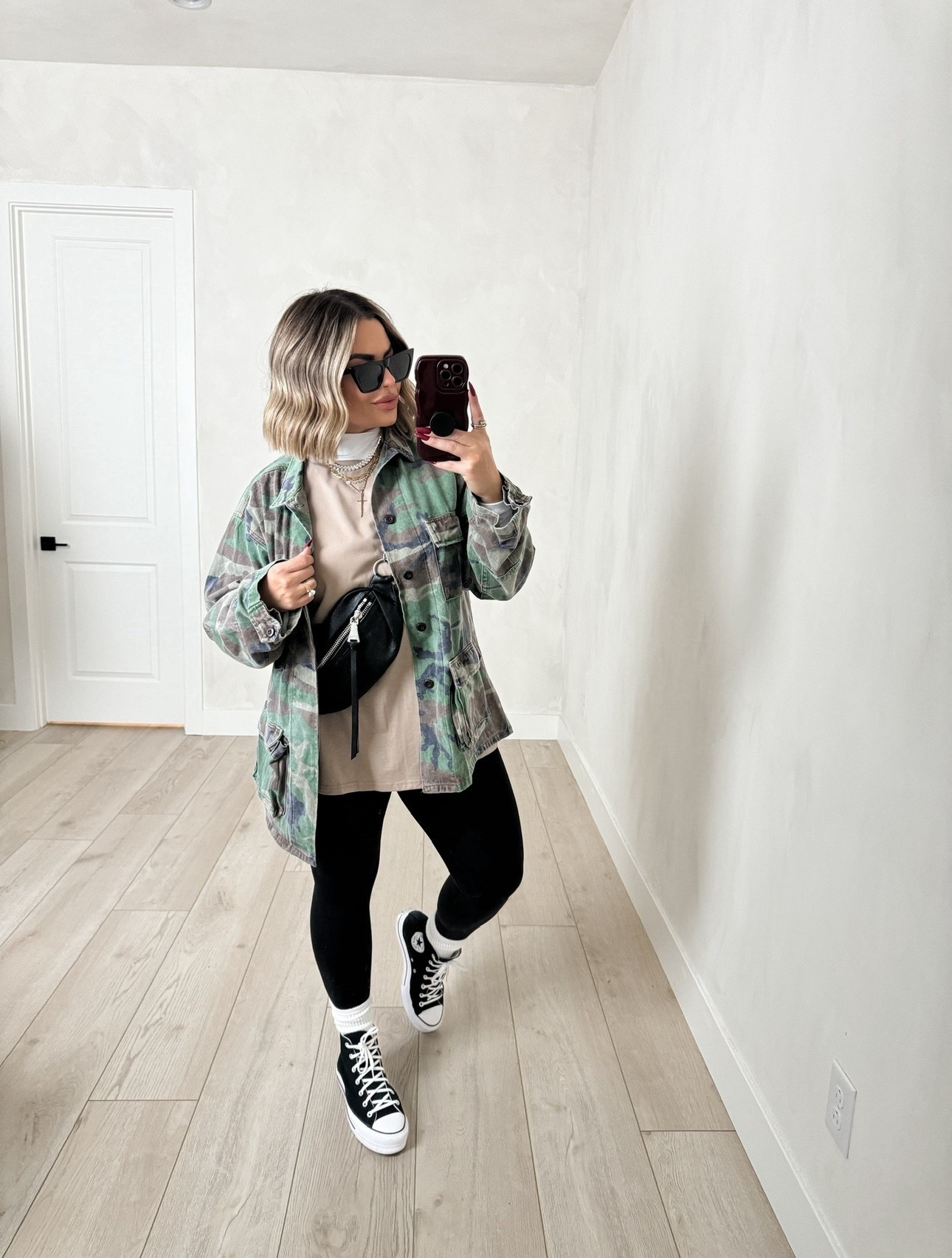 Jacket L ( also linked similar ) almost sold out. 
Tee xl
Mock neck L 
Leggings L 
#amazon #edgy #leggings #midsize 

#LTKootd #LTKFindsUnder50 #LTKMidsize