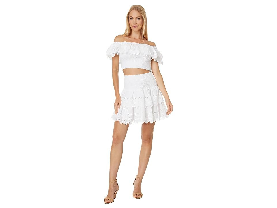 Lilly Pulitzer Brexley Eyelet Set Women's Clothing Resort White Ocean Waves Eyelet : XL, Cotton/Lace | Zappos