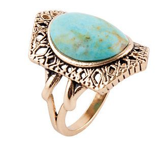Barse Artisan Crafted Ornate Turquoise Ring | QVC