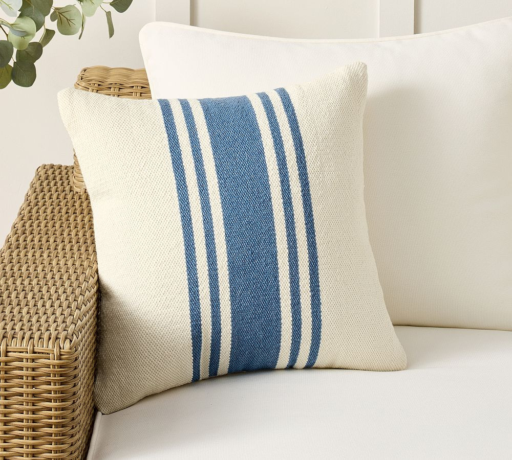 Modern Farmhouse Striped Outdoor Pillow | Pottery Barn (US)
