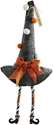 Mud Pie, Welcome Halloween Extra Large Dangle Leg Hat Sitter, 22" x 18 1/4" Dia | Amazon (US)