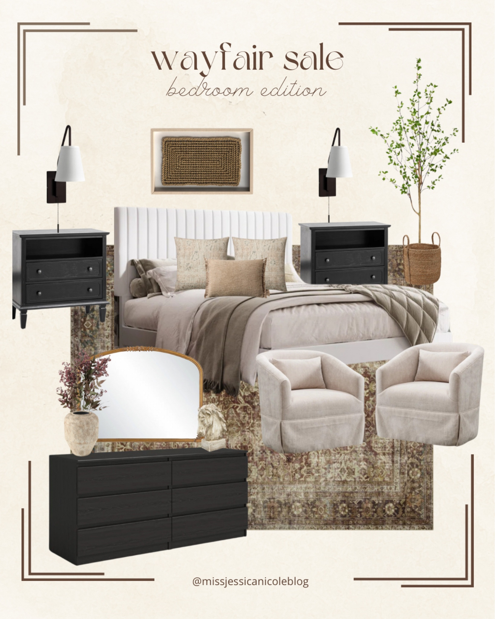 Wayfair bedroom furniture and decor on sale, neutral decor, accent swivel chairs, nightstands, faux tree modern bedroom furniture, wall sconces 

#LTKHome #LTKStyleTip