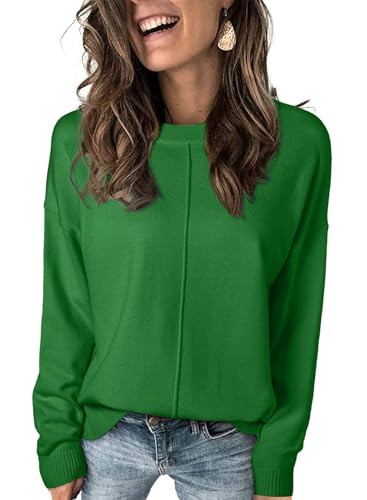 EVALESS Womens Sweaters Fall 2025 Casual Long Sleeve Lightweight Oversized Pullover Sweater Tops | Amazon (US)