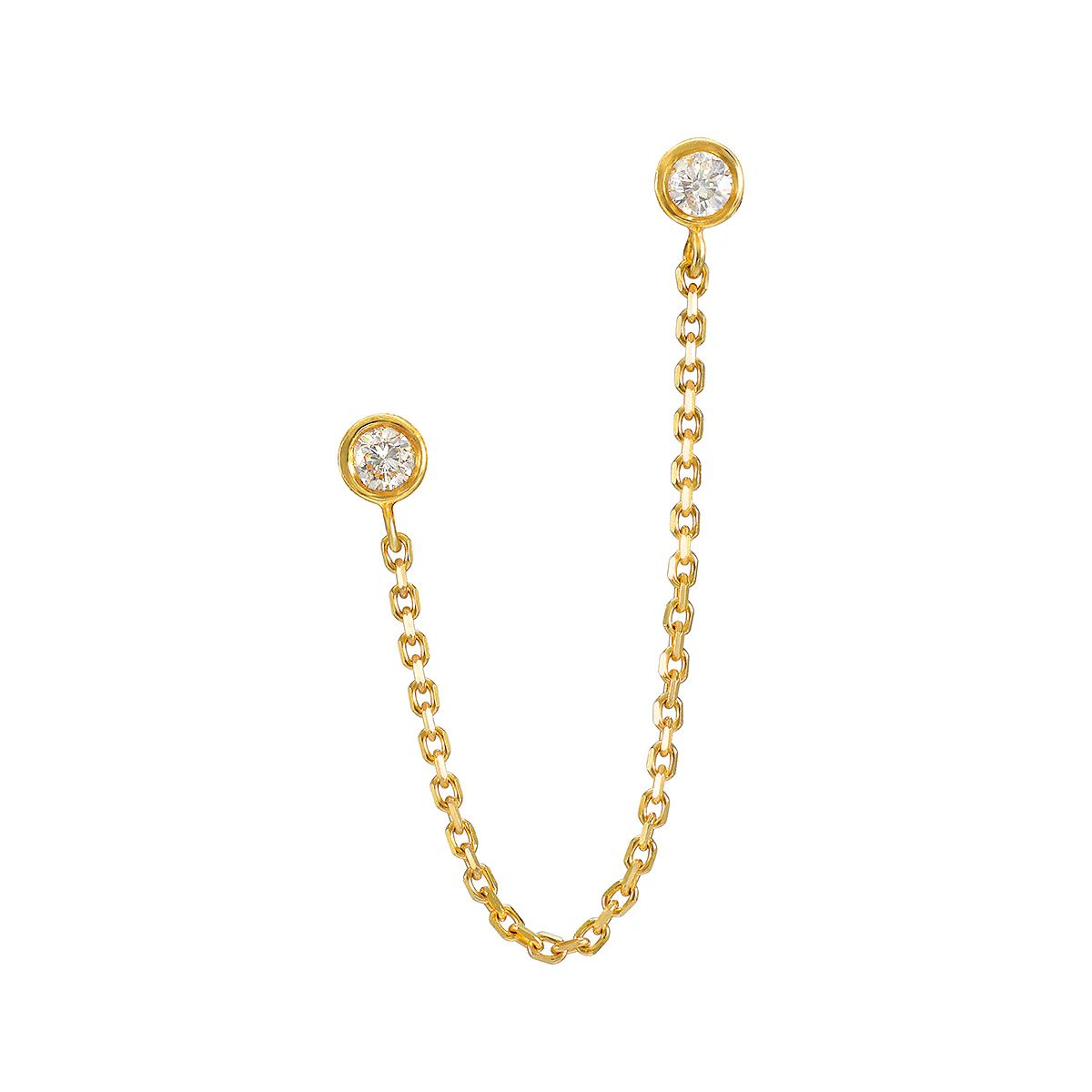 United by Light 14kt Gold Diamond Chain Earring | Satya Jewelry