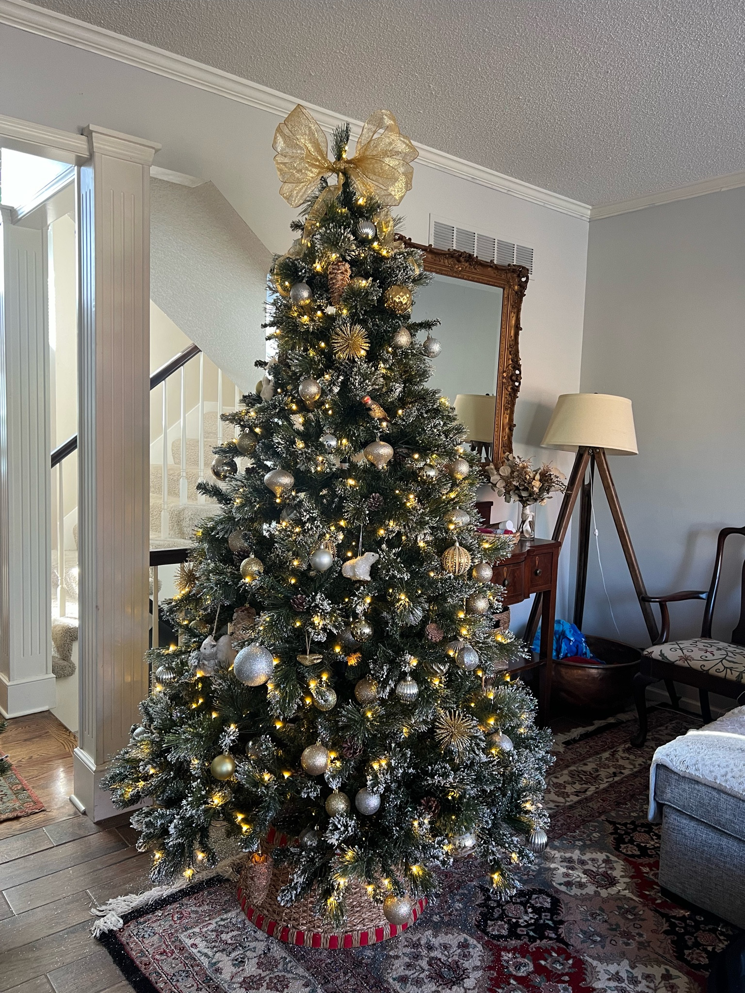 Home Depot Christmas tree - 7.5ft pre-lit tree with flock and GLITTER. Also comes in 9ft (also linked)

#ltkhome 

#LTKSeasonal #LTKHolidaySale #LTKHoliday