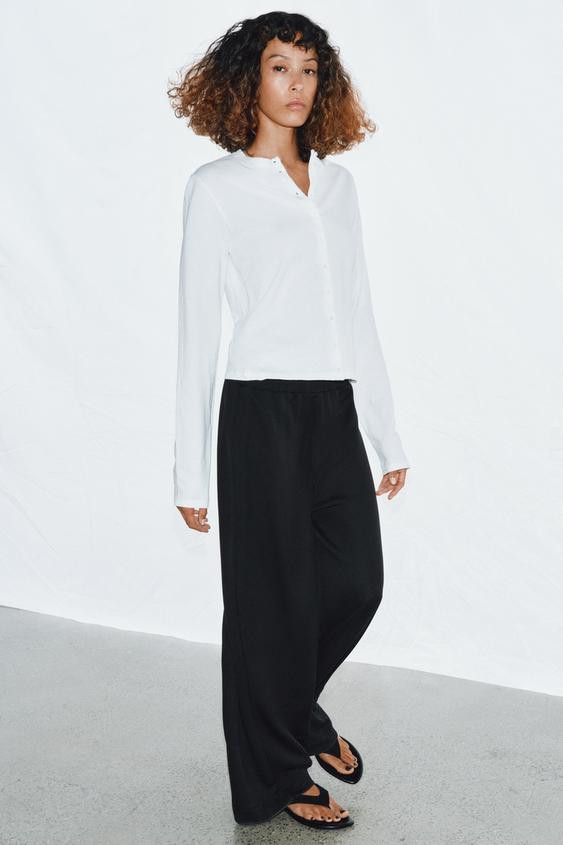 STRAIGHT WIDE-LEG TROUSERS | Zara UK
