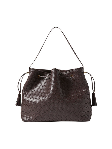 Woven Drawstring Bucket Bag | Ann Taylor