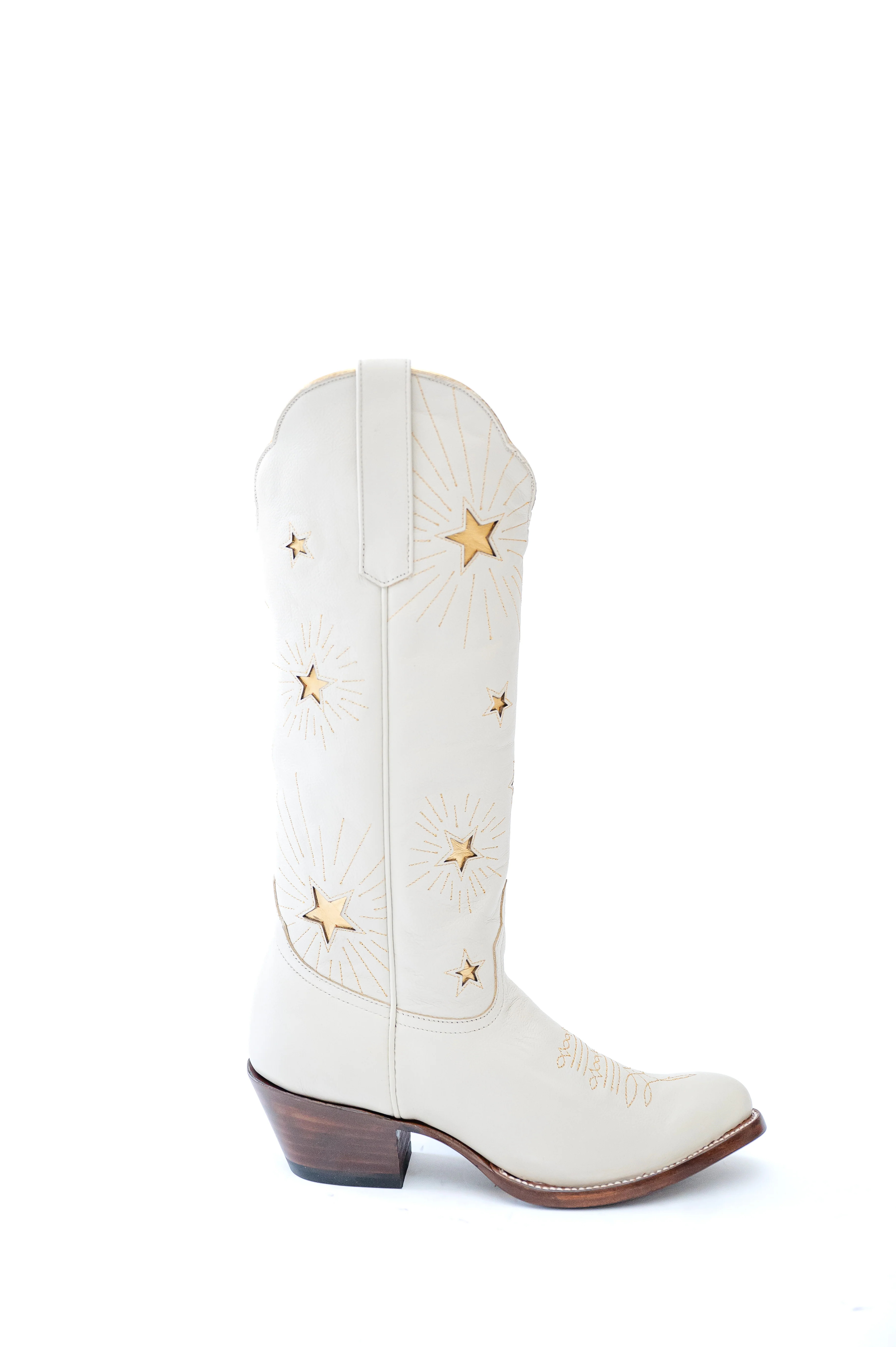 Sarah “Superstar” Cowgirl Boot in Cream | Petite Paloma
