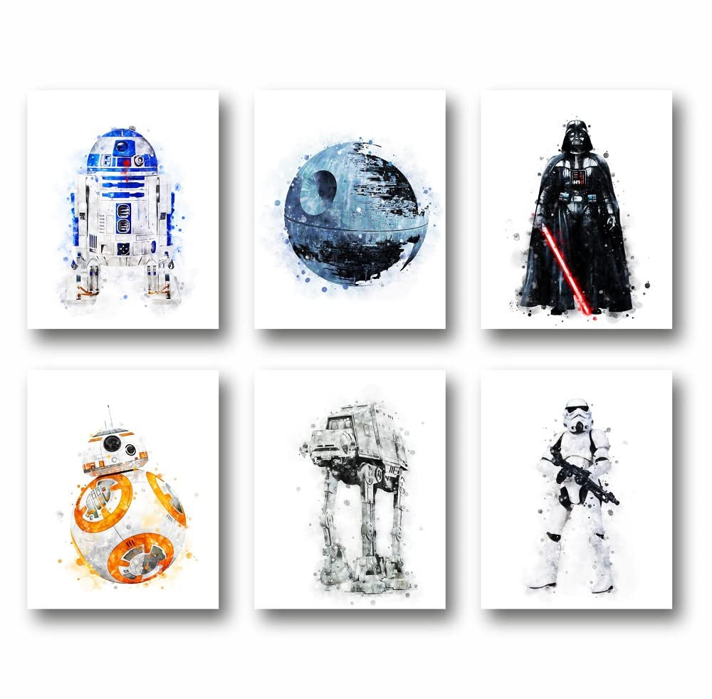PurpleheARTs | StarWars Wall Art Poster Prints | StarWars Wall Art | Set of 6 UNFRAMED ( 8'' x 10... | Amazon (US)