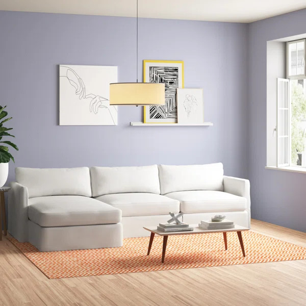 Kian 121" Wide Left Hand Facing Down Cushion Sofa & Chaise | Wayfair North America