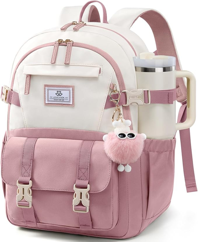 LOVEVOOK School Backpack for Teen Girls, Bookbag for 8-16 Student, Middle High College Back to Sc... | Amazon (US)