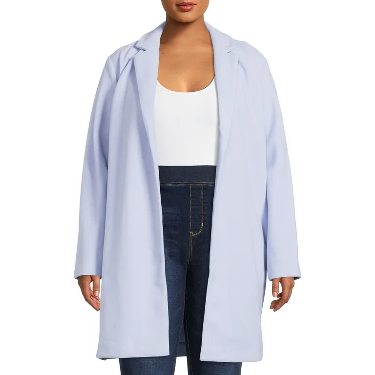 Mark Alan Women's Plus Size Single-Breasted Belted Peacoat | Walmart (US)