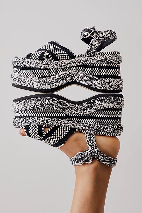 Carmen Flatform Sandals by Amambaih at Free People, Ivory Black, EU 37 | Free People (Global - UK&FR Excluded)