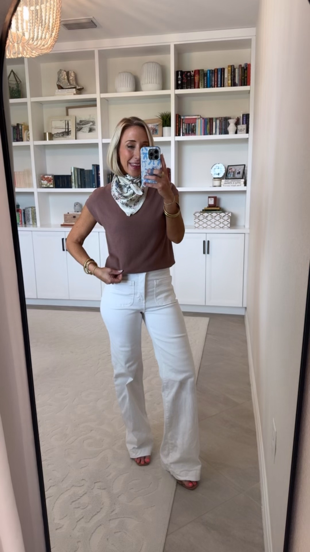 Amazon - casual to dressy pieces. Short Sleeve Mock Neck Sweater - size Small. 8 colors. * White High Rise Wide Leg Denim Trousers - size 2, Average. 3+ colors. 

#LTKSeasonal#LTKOver40#LTKSaleAlert 

 