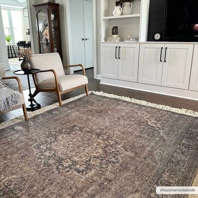 Dusty Sage Greenpoint Medallion Washable Area Rug | Boutique Rugs
