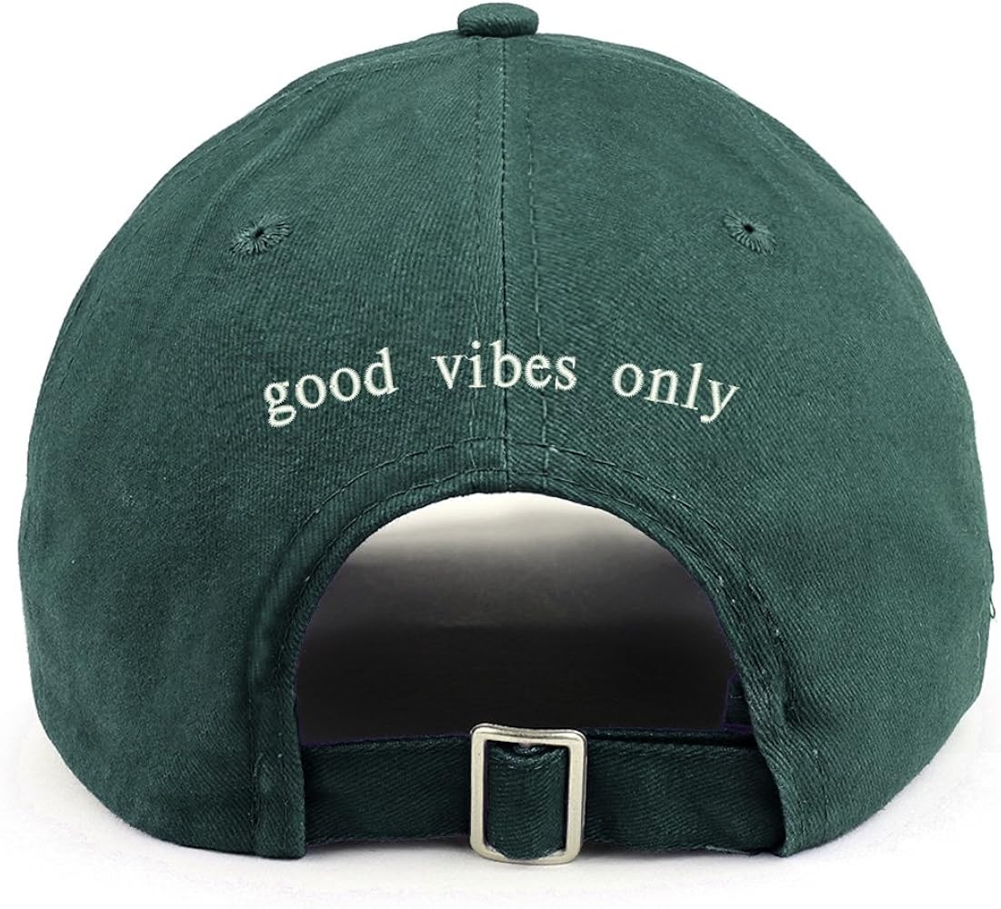 Trendy Apparel Shop good vibes only (Back) Embroidered 100% Cotton Dad Hat | Amazon (US)