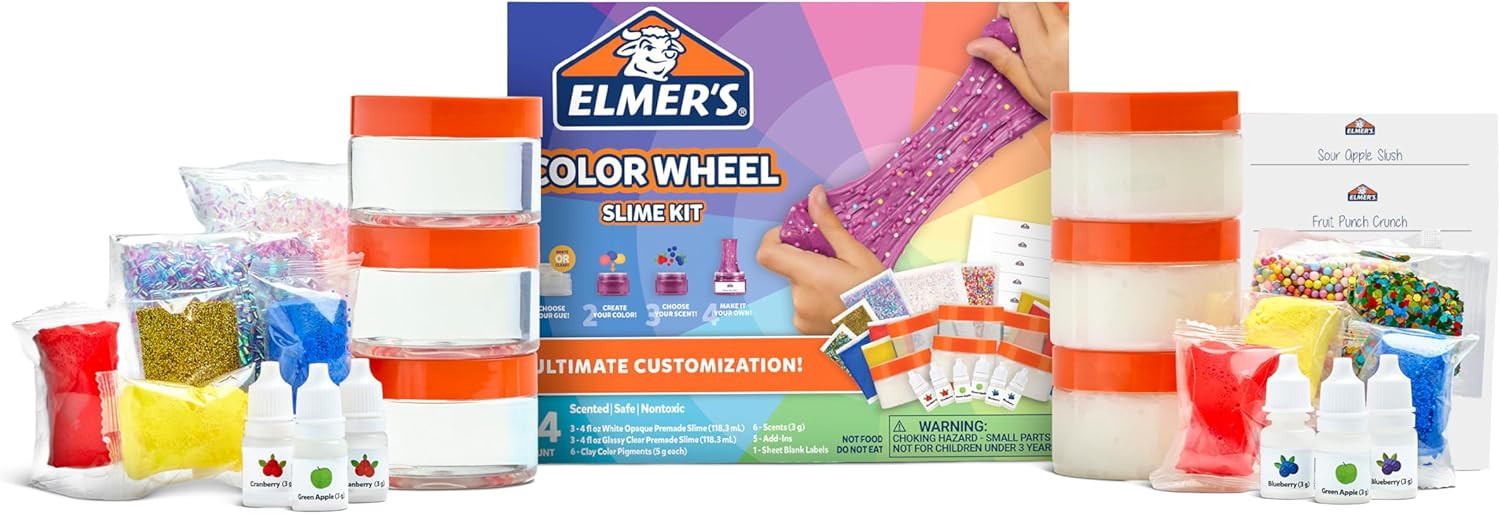 Elmer's Color Wheel Slime Kit, Includes Elmer's Gue Premade Slime, Clay Color Pigments, Scents, S... | Amazon (US)