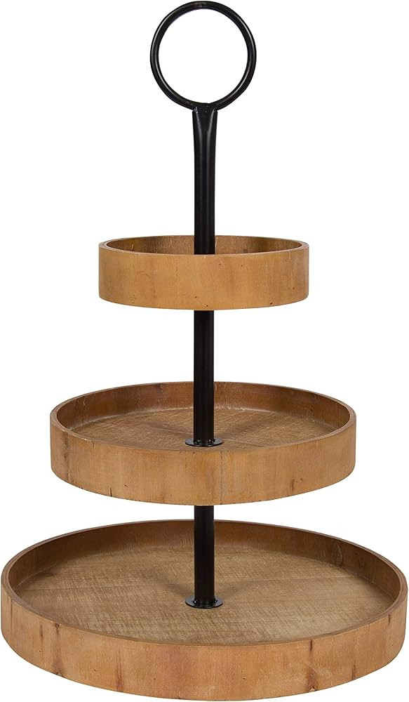Kate and Laurel Woodmont 3 Tiered Wood Tray, Rustic Brown | Amazon (US)