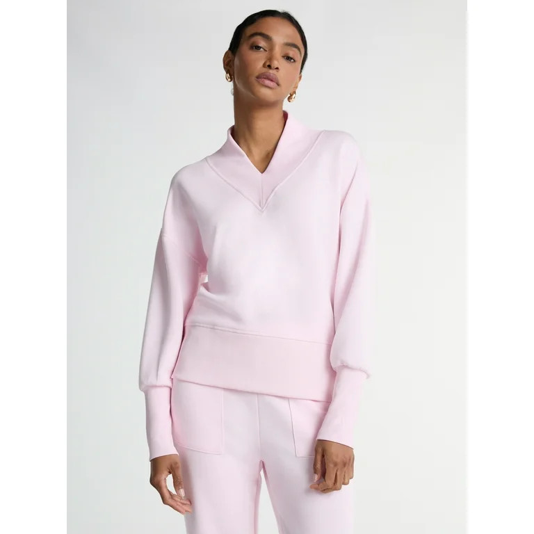 Scoop Women's and Women's Plus Ultimate ScubaKnit V-Neck Sweatshirt, Sizes XS-4X | Walmart (US)